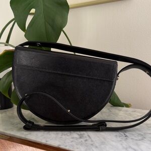 Audette Leather Nuit Noir Black Crossbody Bag
